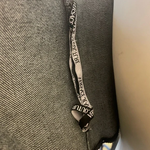 Versace denim stretch mesh black dress 8/10